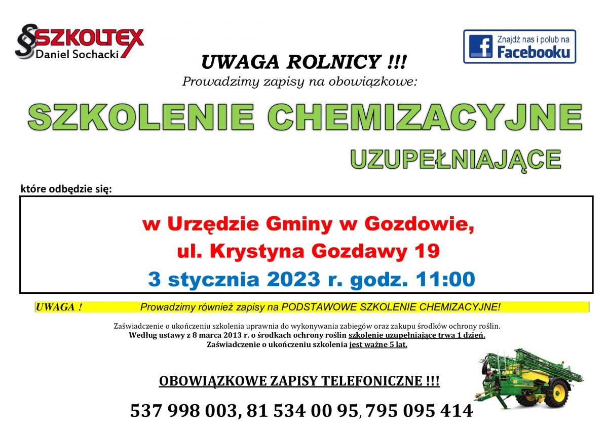 Szkolenie chemizacyjne uzupełniające