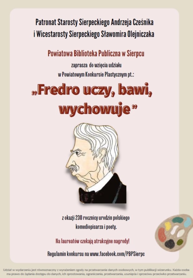 Powiatowy konkurs plastyczny „Fredro uczy, bawi, wychowuje”