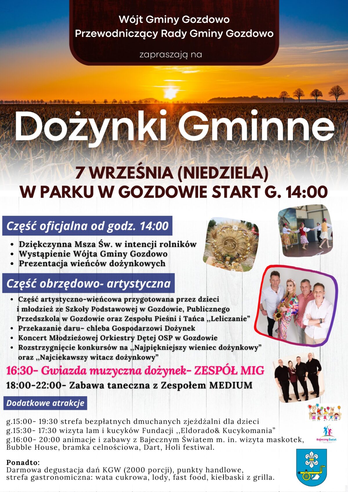 Zaproszenie- Gminne Dożynki w Gozdowie!